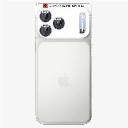 Pellicola protettiva per fotocamera posteriore Spigen GlastR EZ FIT Optik Pro XL per Apple iPhone 18 Pro Max, vetro temperato, blu AGL12041