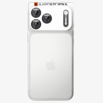 Pellicola protettiva per fotocamera posteriore Spigen GlastR EZ FIT Optik Pro XL per Apple iPhone 18 Pro Max, vetro temperato, grigio scuro AGL12039