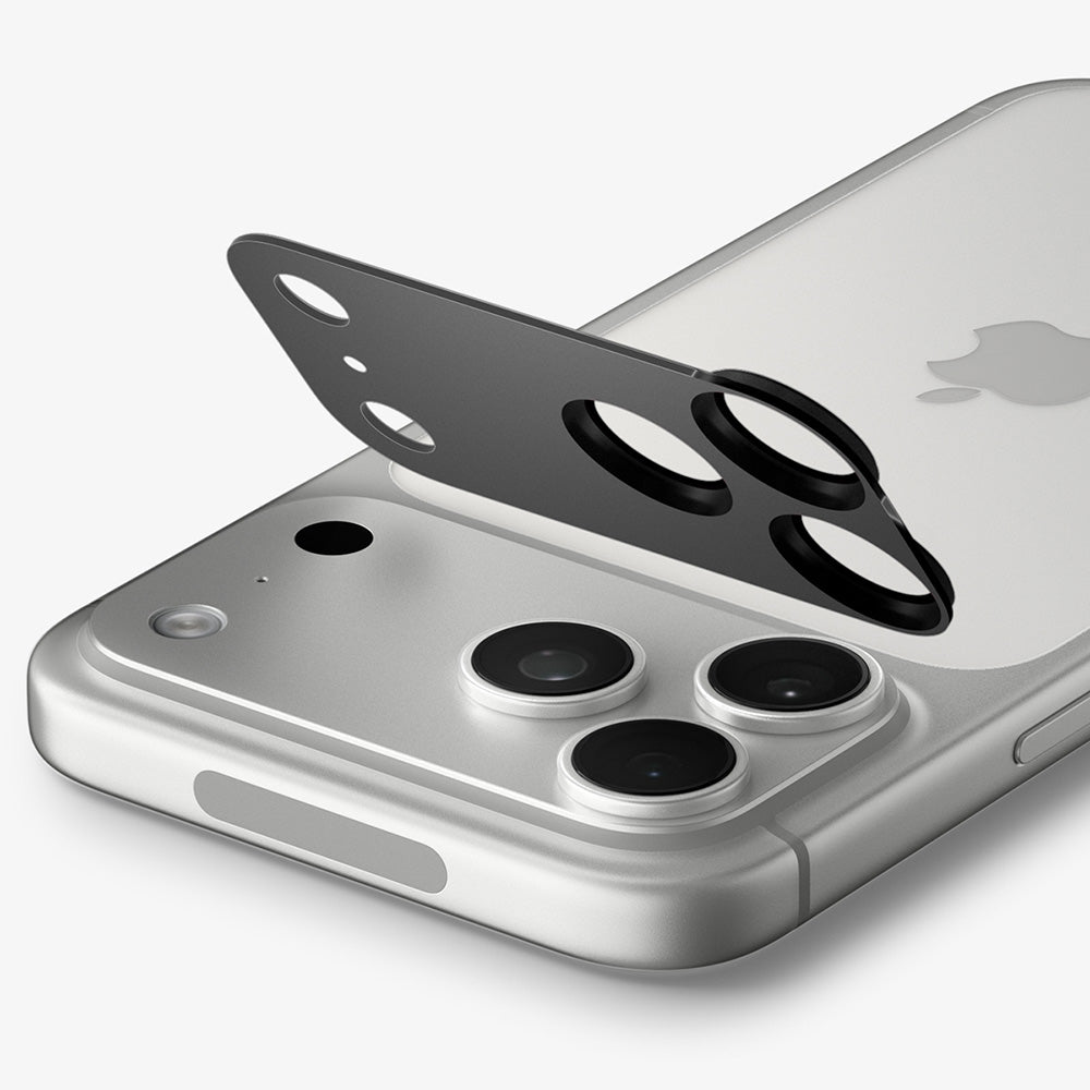 Pellicola protettiva per fotocamera posteriore Spigen GlastR EZ FIT Optik Pro XL per Apple iPhone 18 Pro, vetro temperato, grigio scuro AGL12035