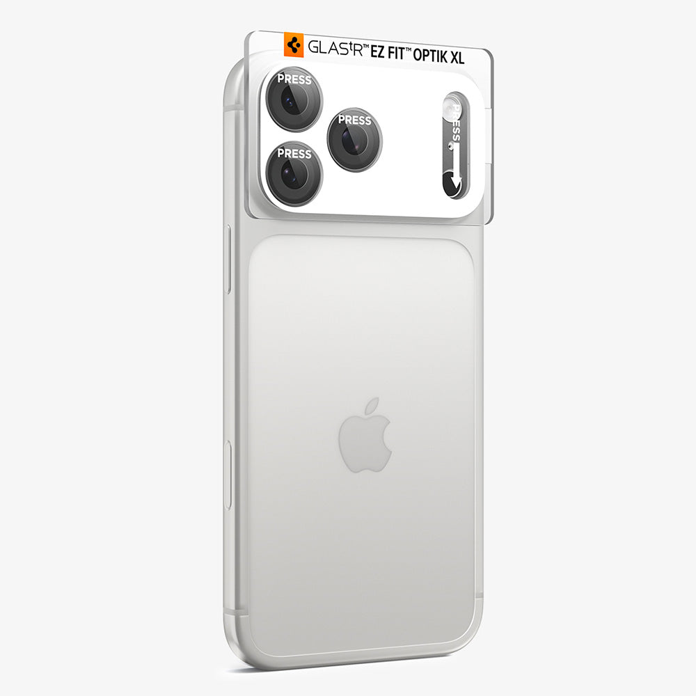 Pellicola protettiva per fotocamera posteriore Spigen GlastR EZ FIT Optik Pro XL per Apple iPhone 18 Pro, vetro temperato, grigio scuro AGL12035