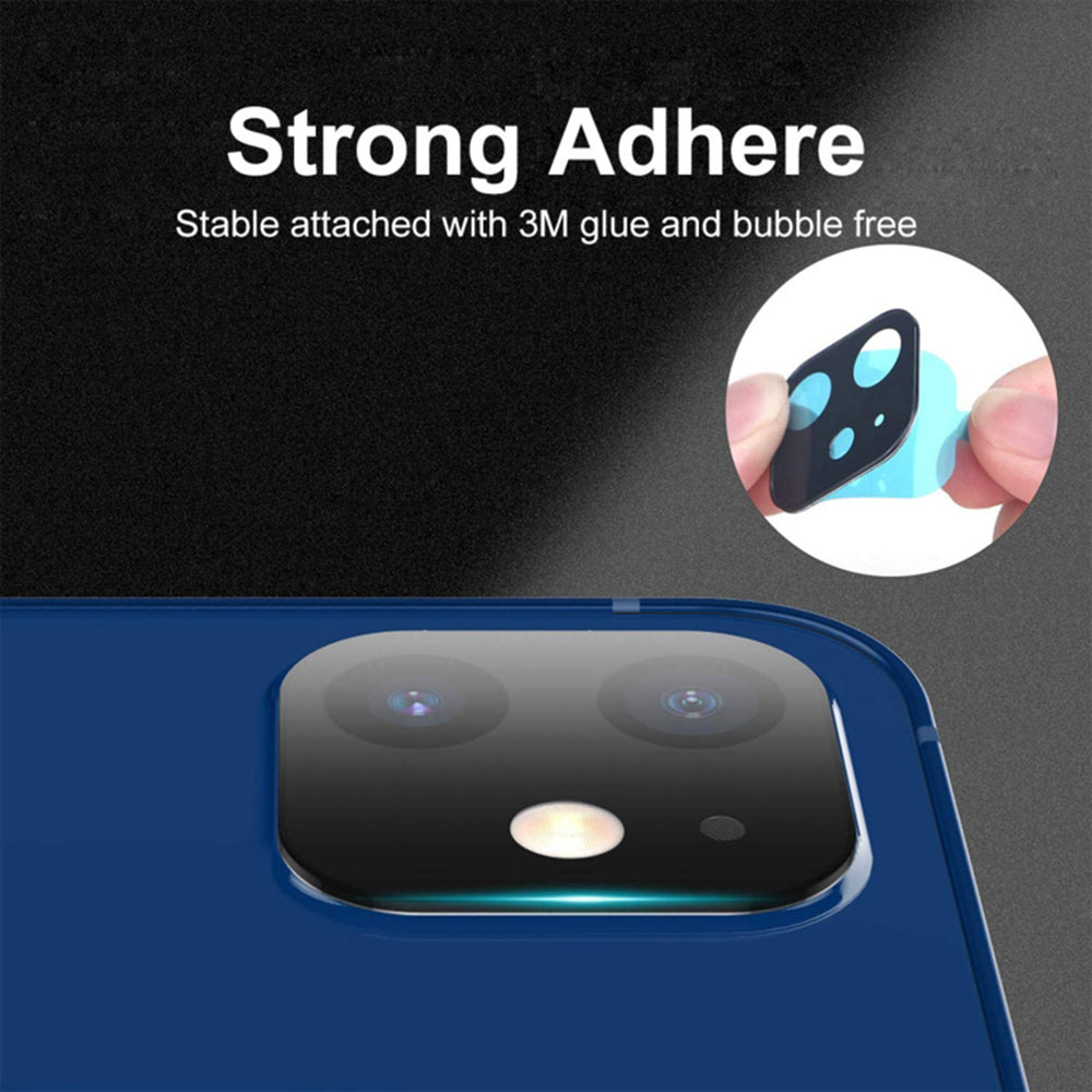 Techsuit Rear Camera Protective Film for Apple iPhone 12, Tempered Glass, Black