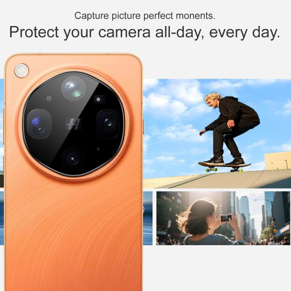 Pellicola protettiva per fotocamera posteriore Techsuit per Oppo Find X9 Ultra, vetro temperato, nero