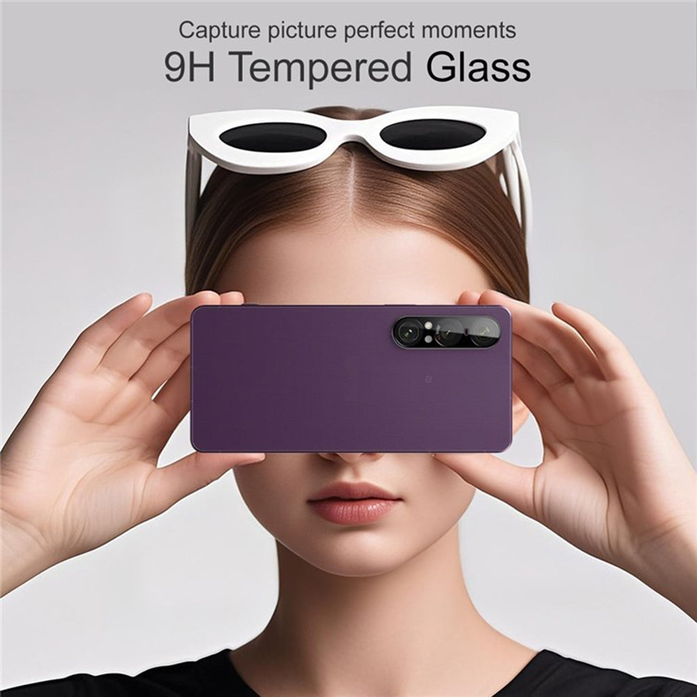 Pellicola protettiva per fotocamera posteriore Techsuit per Sony Xperia 1 VII, vetro temperato, nero