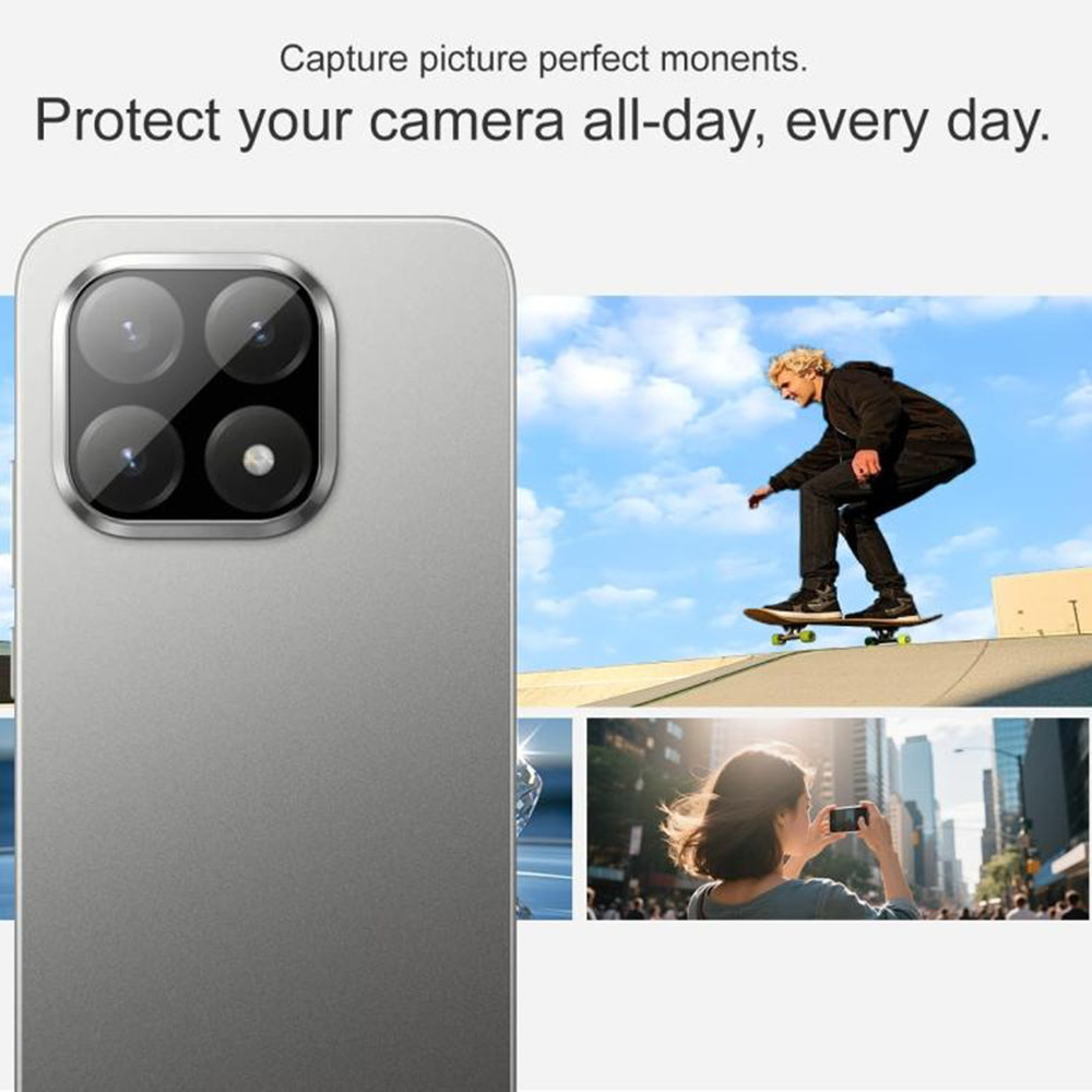 Pellicola protettiva per fotocamera posteriore Techsuit per Xiaomi 15T, vetro temperato, nero