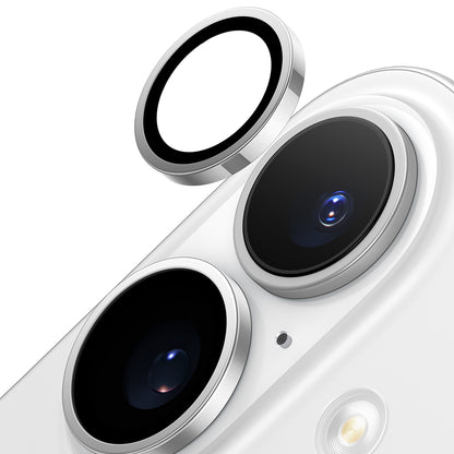 Pellicola Protettiva Posteriore Torras Lensguard per Apple iPhone 16 Plus / 16, Vetro Temperato, Grigio Metallico