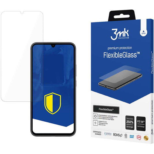Pellicola protettiva per schermo 3MK FlexibleGlass per Samsung Galaxy A34 A346, Vetro Flessibile, Full Glue