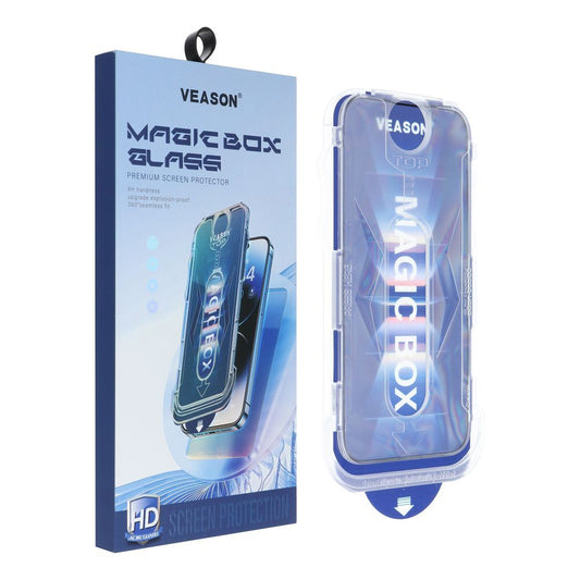Pellicola Protettiva Schermo Veason PRO per Apple iPhone 15 Pro Max, Vetro Temperato, Full Glue, 6D, Nero
