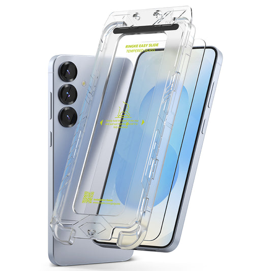 Pellicola Protettiva Schermo Ringke Easy Slide per Samsung Galaxy S25 S931, Vetro Temperato, Full Glue, Set 2 pezzi