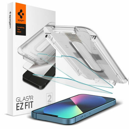 Pellicola Protettiva Schermo Spigen GlastR EZ FIT per Apple iPhone 17e / 16e / 14 / 13 Pro, Vetro Temperato, Full Glue, Set 2 pezzi AGL03385