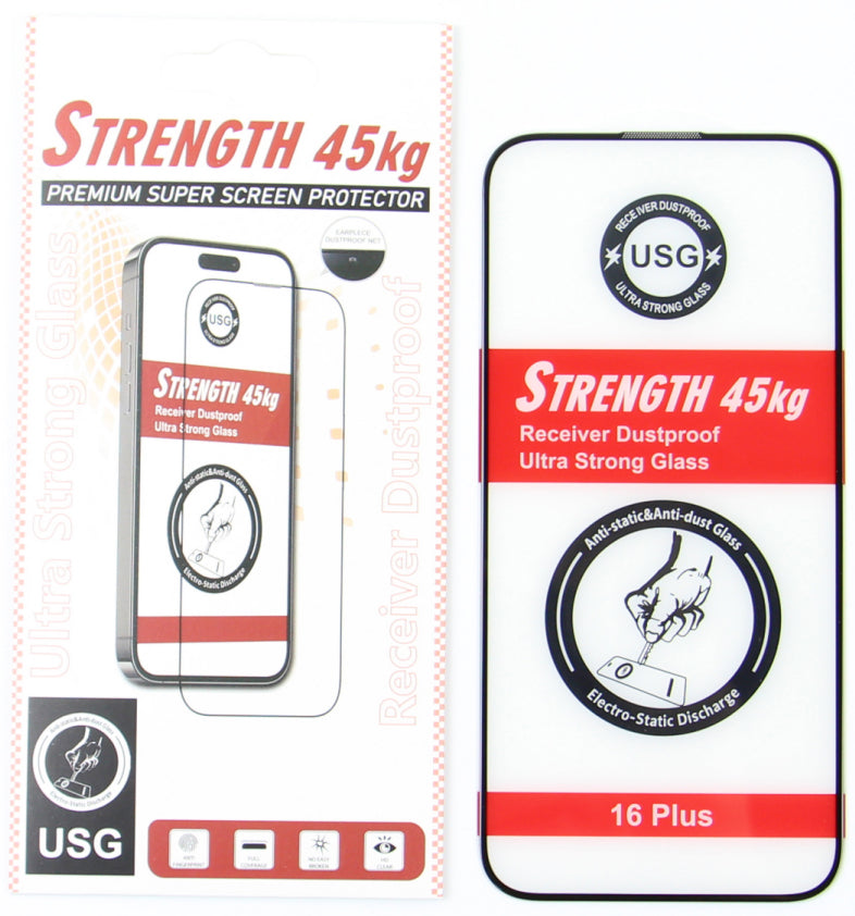 Pellicola protettiva schermo OEM Ultra Strong 45KG per Samsung Galaxy A55 5G A556, Vetro Temperato, Full Glue, 2.5D, Nero
