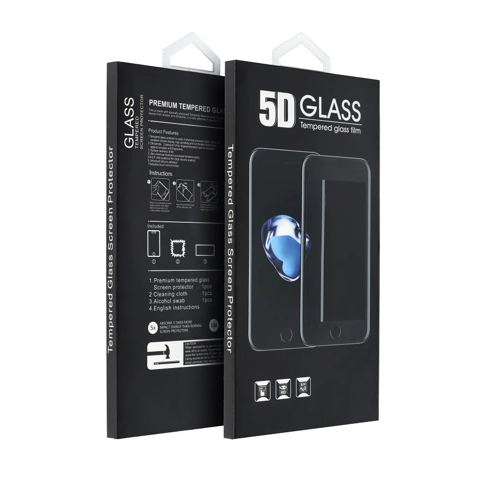 OEM Screen Protector for Motorola Moto G45 / G34, Tempered Glass, Full Glue, 5D, Black