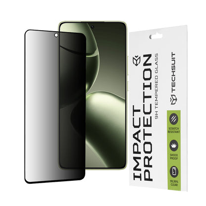 Pellicola protettiva per schermo Privacy Techsuit per Xiaomi 14T Pro / 14T, Vetro temperato, Full Glue, 111D