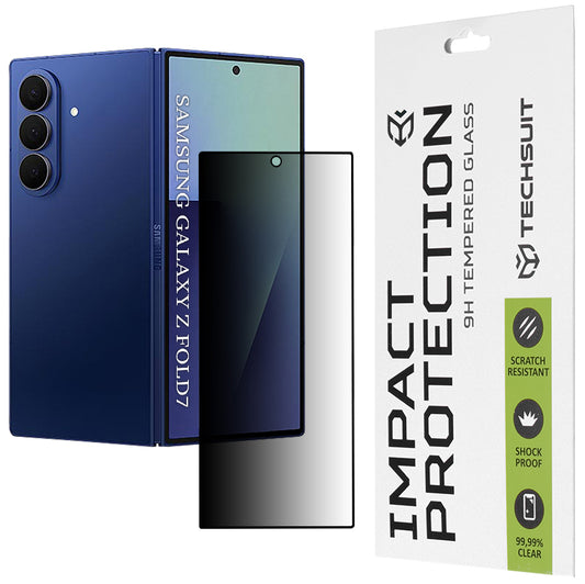 Pellicola protettiva per schermo esterno Privacy Techsuit per Samsung Galaxy Z Fold7 F966, Vetro temperato, Full Glue, 111D