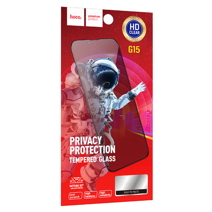 Pellicola Protettiva Schermo Privacy HOCO G15 per Apple iPhone 12 Pro Max, Vetro Temperato, Full Glue, 5D