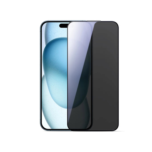 Joyroom JR-MLG0280 Privacy Screen Protector for Apple iPhone 16 / 15, Tempered Glass, Full Glue, 2.5D
