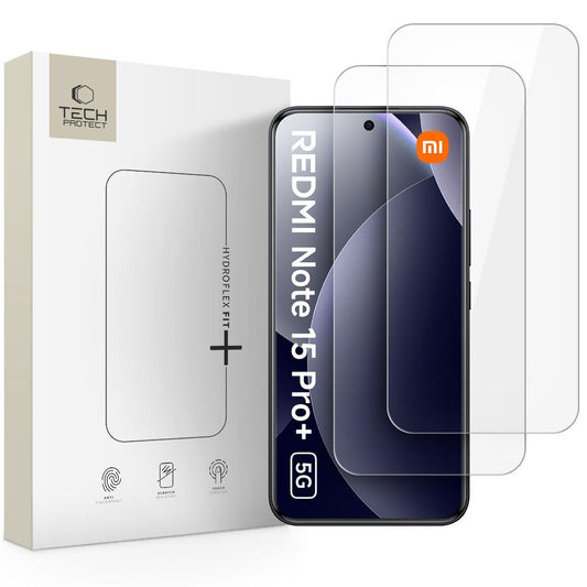 Pellicola protettiva schermo Tech-Protect Hydro Flex+ per Xiaomi Poco M8 Pro / Redmi Note 15 Pro+ 5G, Plastica, Set 2 pezzi
