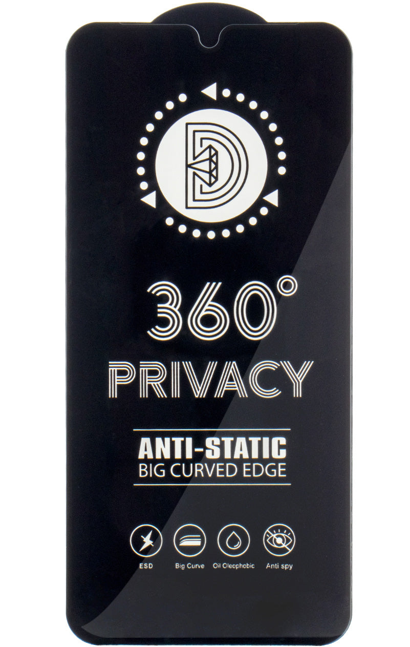Pellicola Protettiva Schermo Privacy OEM 360 per Apple iPhone 17 / 16 Pro, Vetro Temperato, Full Glue