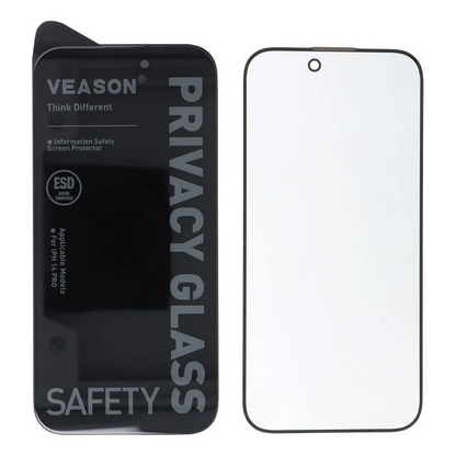 Veason Privacy Screen Protector for Apple iPhone 17e / 16e / 14 / 13 Pro, Tempered Glass, Full Glue, 6D