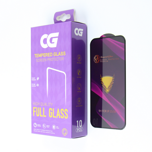 Pellicola protettiva per schermo OG Premium per Apple iPhone 14 Pro Max, Vetro temperato, Full Glue, Set da 10 pezzi, Nero