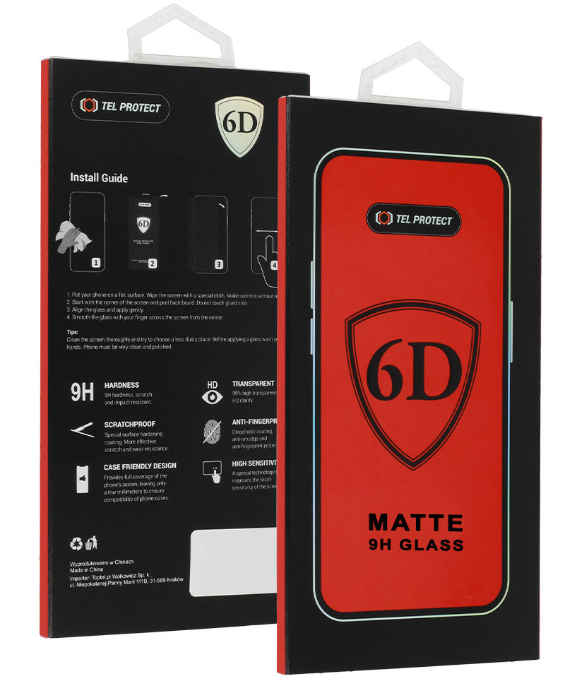 Matte Screen Protector OEM for Apple iPhone 18 Pro, Tempered Glass, Full Glue, 6D, Black