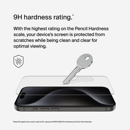 Pellicola protettiva per schermo Belkin ScreenForce TemperedGlass per Apple iPhone 15 Pro, Vetro temperato, Full Glue OVA137zz