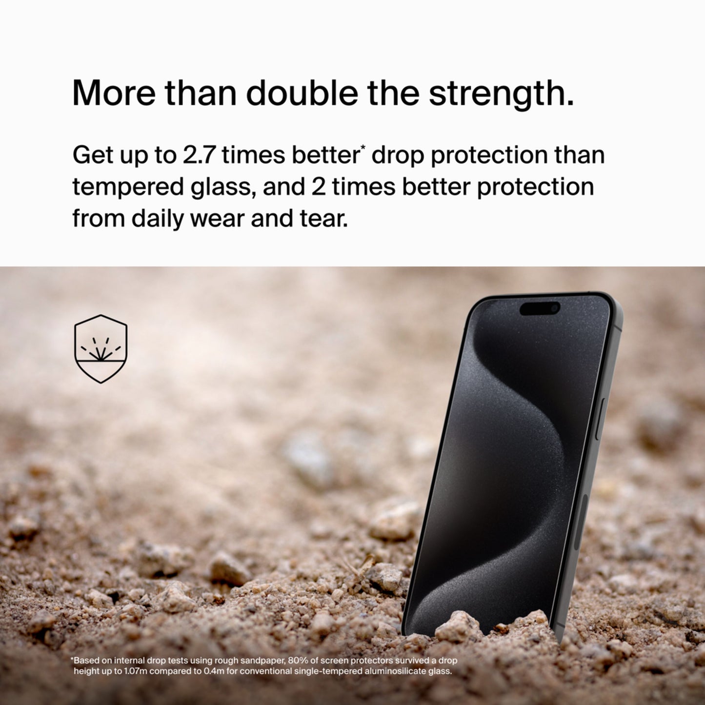 Belkin ScreenForce UltraGlass 2 Screen Protector for Apple iPhone 15 Pro Max, Tempered Glass, Full Glue OVA134zz