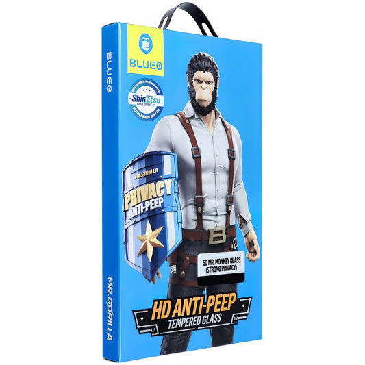 Pellicola Protettiva Schermo Privacy Blueo per Apple iPhone 16 Pro, Vetro Temperato, Full Glue, 5D