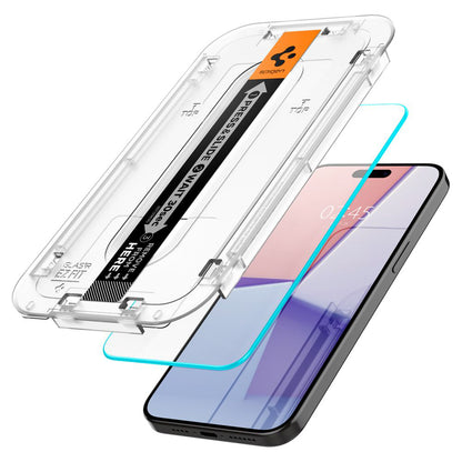 Pellicola Protettiva Schermo Spigen GlastR EZ FIT per Apple iPhone 15 Pro Max, Vetro Temperato, Full Glue, Set 2 pezzi AGL06872