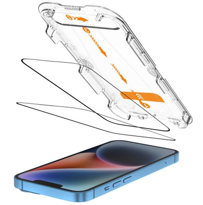 Pellicola Protettiva Schermo Tech-Protect Quick Set+ per Apple iPhone 17e / 16e / 14 / 13 Pro, Vetro Temperato, Full Glue, Set 2 pezzi, Nera