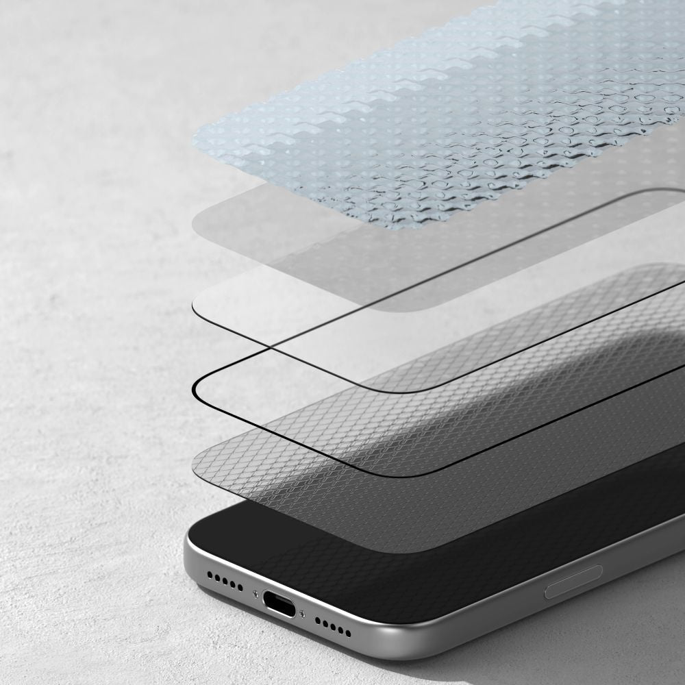 Pellicola Protettiva per Schermo Ringke Easy Slide AR per Apple iPhone 17 Pro, Vetro Temperato, Full Glue, 2.5D, Nera