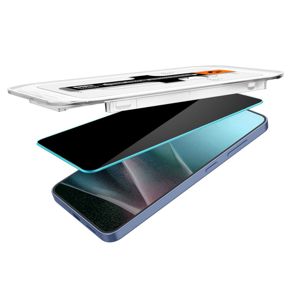 Pellicola protettiva per schermo Privacy Spigen GlastR EZ FIT HD per Samsung Galaxy S25 S931 / S24 S921, Vetro temperato, Colla completa, Set 2 pezzi