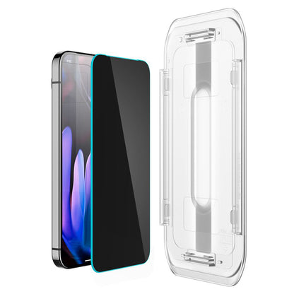 Pellicola protettiva per schermo Privacy Spigen GlastR EZ FIT per Google Pixel 9 Pro XL, Vetro temperato, Full Glue, Set 2 pezzi AGL09313