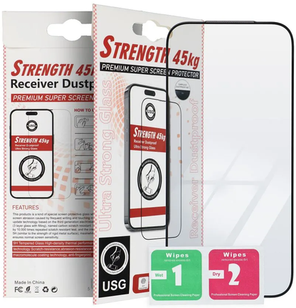 Pellicola protettiva per schermo OEM Ultra Strong 45KG per Apple iPhone 12 Pro Max, Vetro temperato, Full Glue, 2.5D, Nero