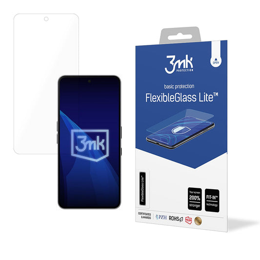 Pellicola protettiva per schermo 3MK FlexibleGlass Lite per Nothing Phone (3a) / Phone (3a) Pro, Vetro Flessibile, Colla Totale