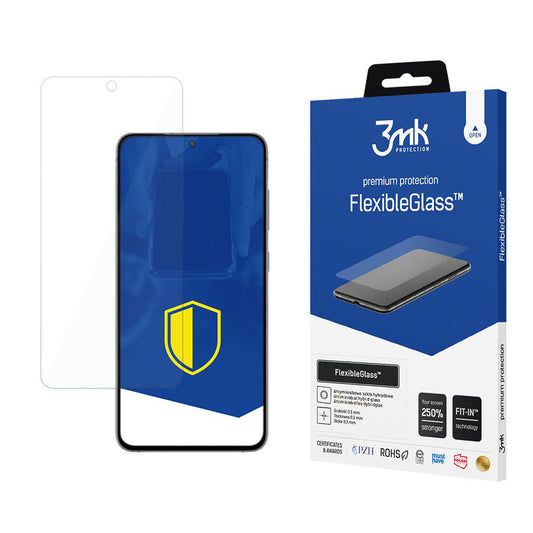Pellicola protettiva per schermo 3MK FlexibleGlass per Samsung Galaxy S21 FE 5G G990, Vetro Flessibile, Full Glue