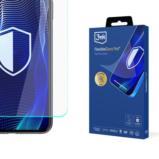 Pellicola protettiva per schermo 3MK FlexibleGlass Pro per Samsung Galaxy S24 S921, Vetro Flessibile, Full Glue, Nero