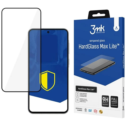 Pellicola protettiva per schermo 3MK HardGlass Max Lite per Samsung Galaxy A56 A566 / A36 A366, Vetro Temperato, Full Glue, Nero