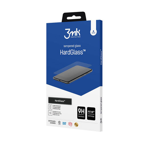 3MK HardGlass Screen Protector for Apple iPhone 15, Tempered Glass, Full Glue