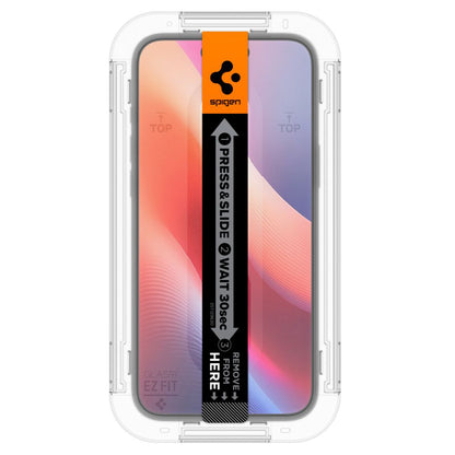 Pellicola Protettiva Schermo Privacy Spigen GlastR EZ FIT per Apple iPhone 16 / 15, Vetro Temperato, Full Glue, Set 2 pezzi AGL06905