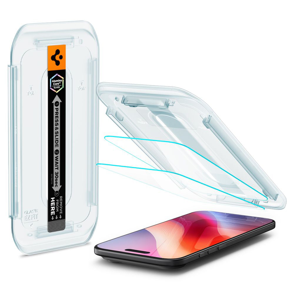 Spigen GlastR EZ FIT Screen Protector for Apple iPhone 17 Air, Tempered Glass, Full Glue, Set of 2 Pieces