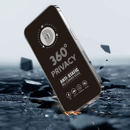 Pellicola Protettiva Schermo Privacy OEM 360 per Apple iPhone 17 / 16 Pro, Vetro Temperato, Full Glue