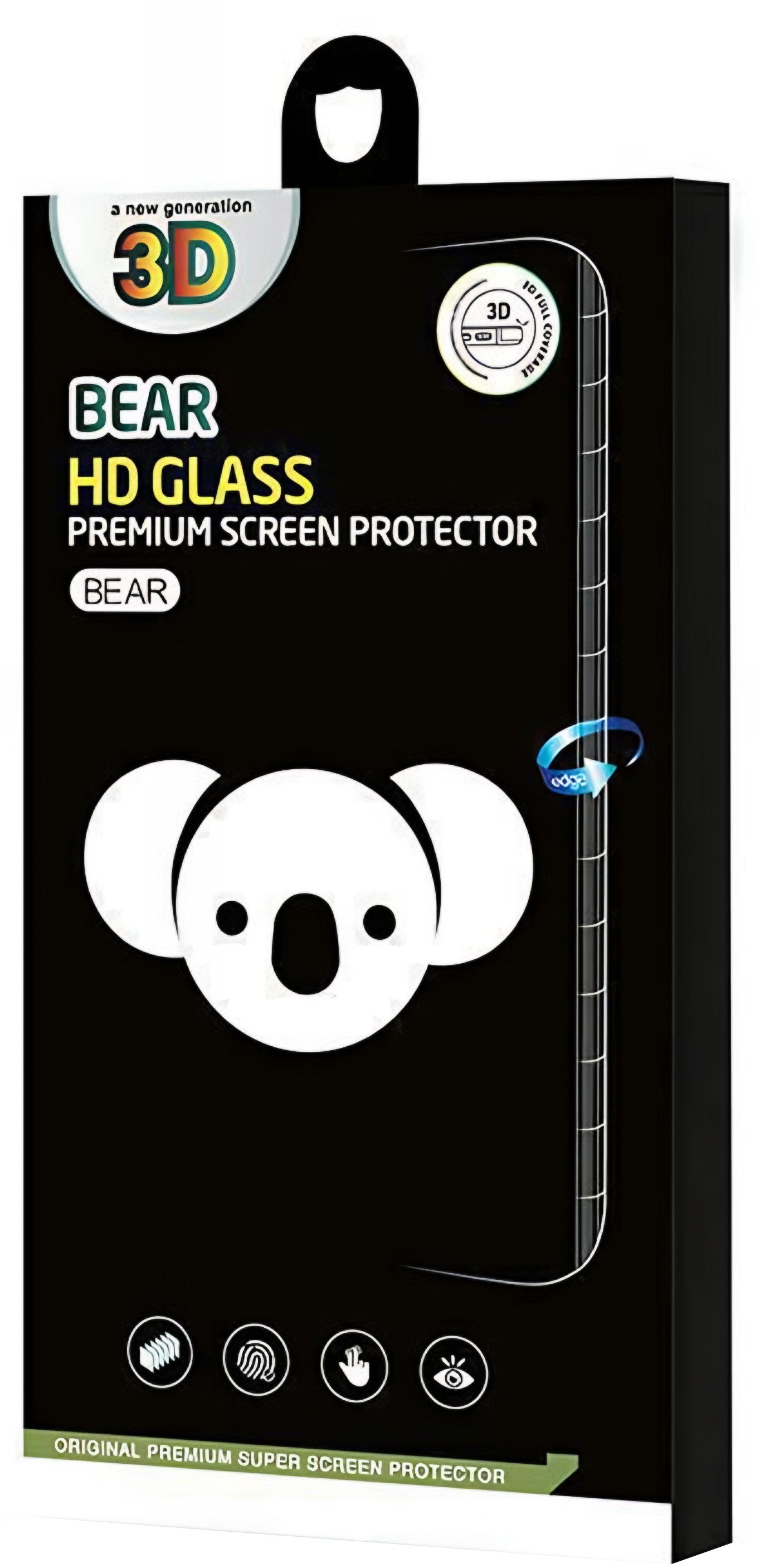 Pellicola protettiva per schermo Bear HD per Apple iPhone 17 Air, Vetro temperato, Full Glue, Nero