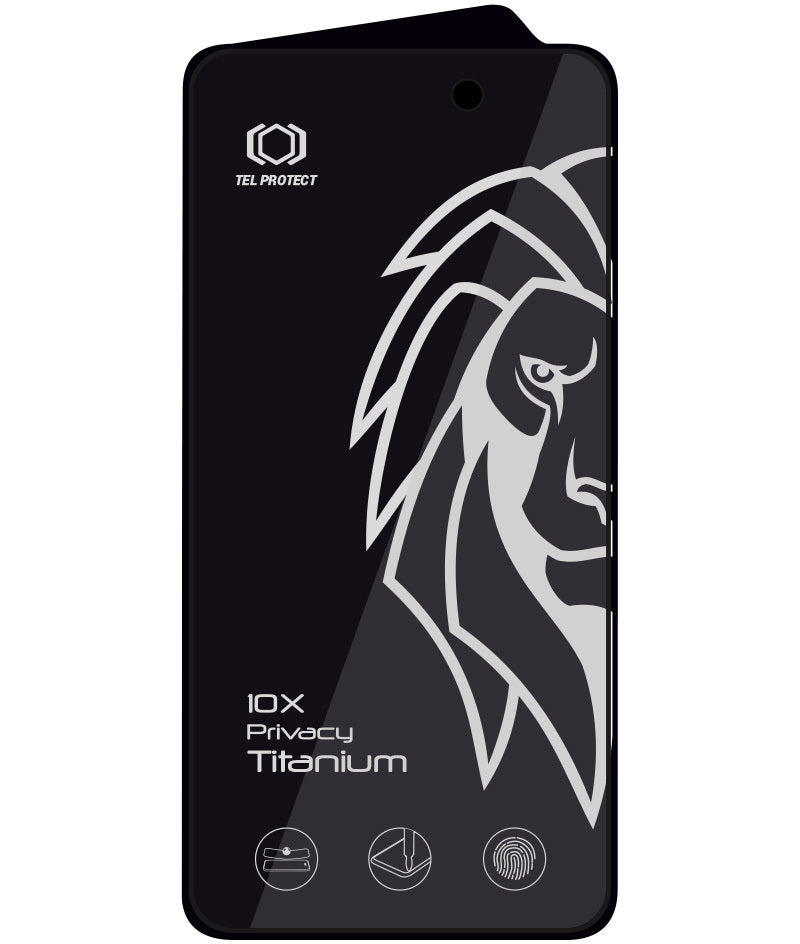 Pellicola protettiva Privacy Tel Protect 10X Plus Titanium per Apple iPhone 17 Pro Max, Vetro temperato, Full Glue