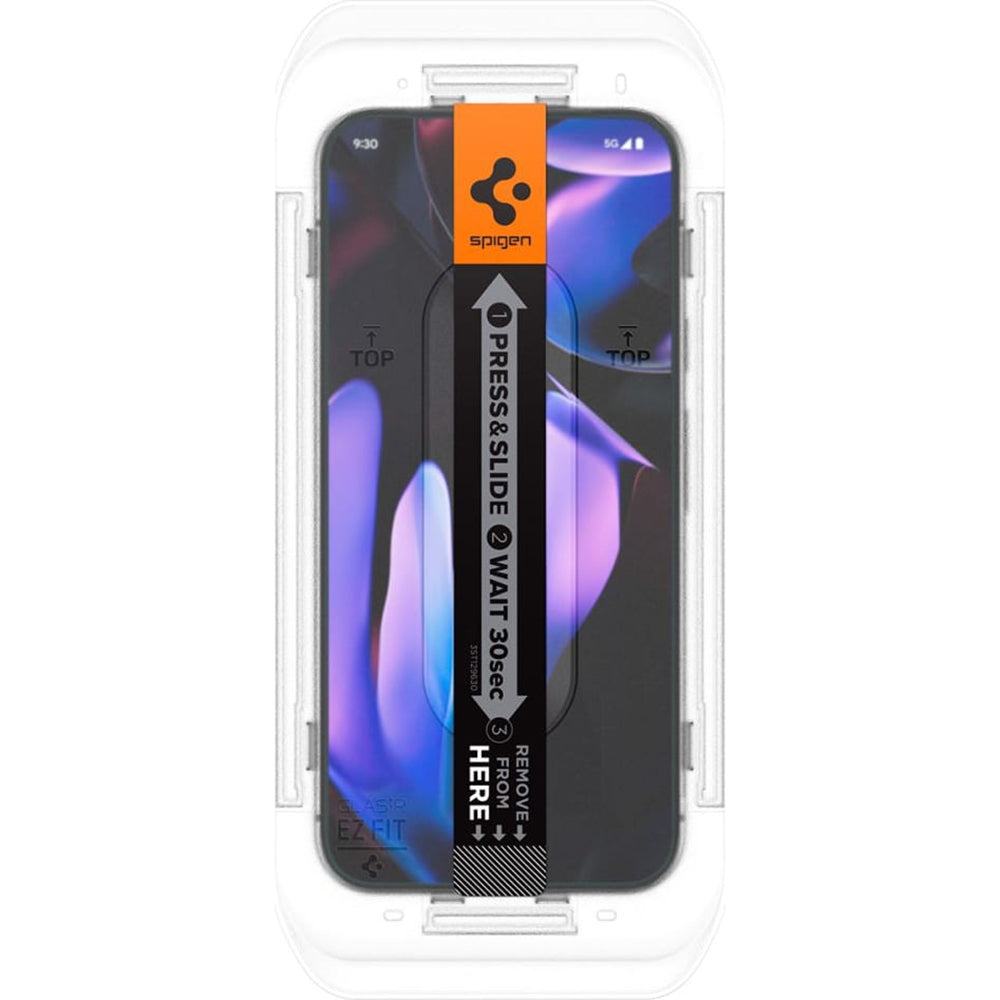 Pellicola protettiva per schermo Spigen GlastR EZ FIT per Google Pixel 9 Pro XL, Vetro Temperato, Full Glue, Set 2 pezzi