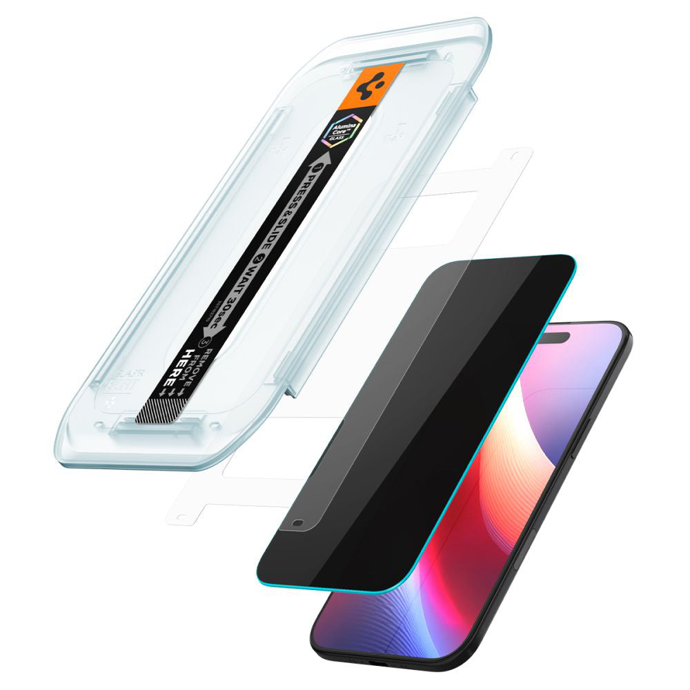 Pellicola Protettiva Privacy Spigen GlastR EZ FIT per Apple iPhone 17 Air, Vetro Temperato, Full Glue, Set 2 pezzi