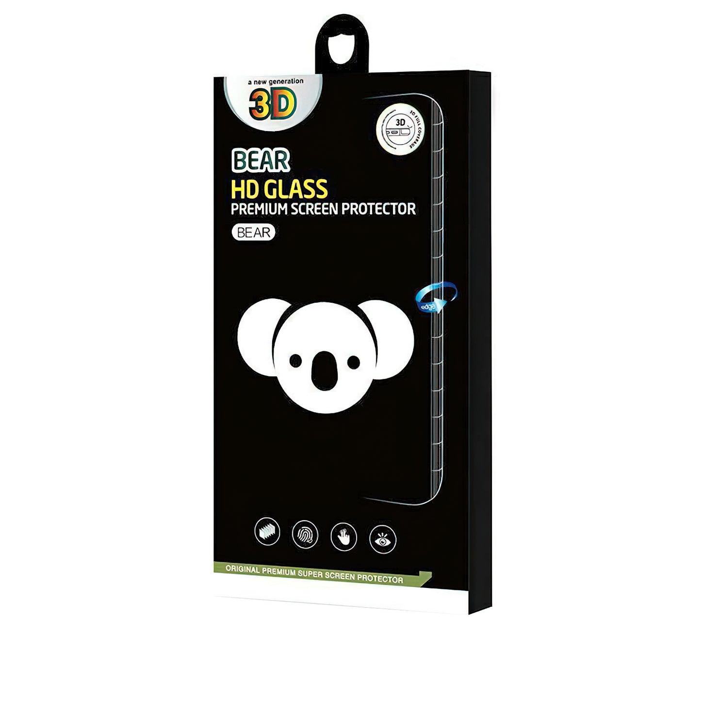 Pellicola protettiva per schermo Bear HD per Apple iPhone 14 Pro Max, Vetro temperato, Full Glue, Nero