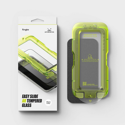 Pellicola Protettiva per Schermo Ringke Easy Slide AR per Apple iPhone 17 Pro, Vetro Temperato, Full Glue, 2.5D, Nera
