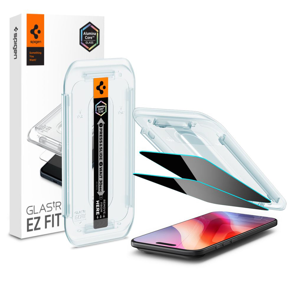 Pellicola Protettiva Privacy Spigen GlastR EZ FIT per Apple iPhone 17 Air, Vetro Temperato, Full Glue, Set 2 pezzi