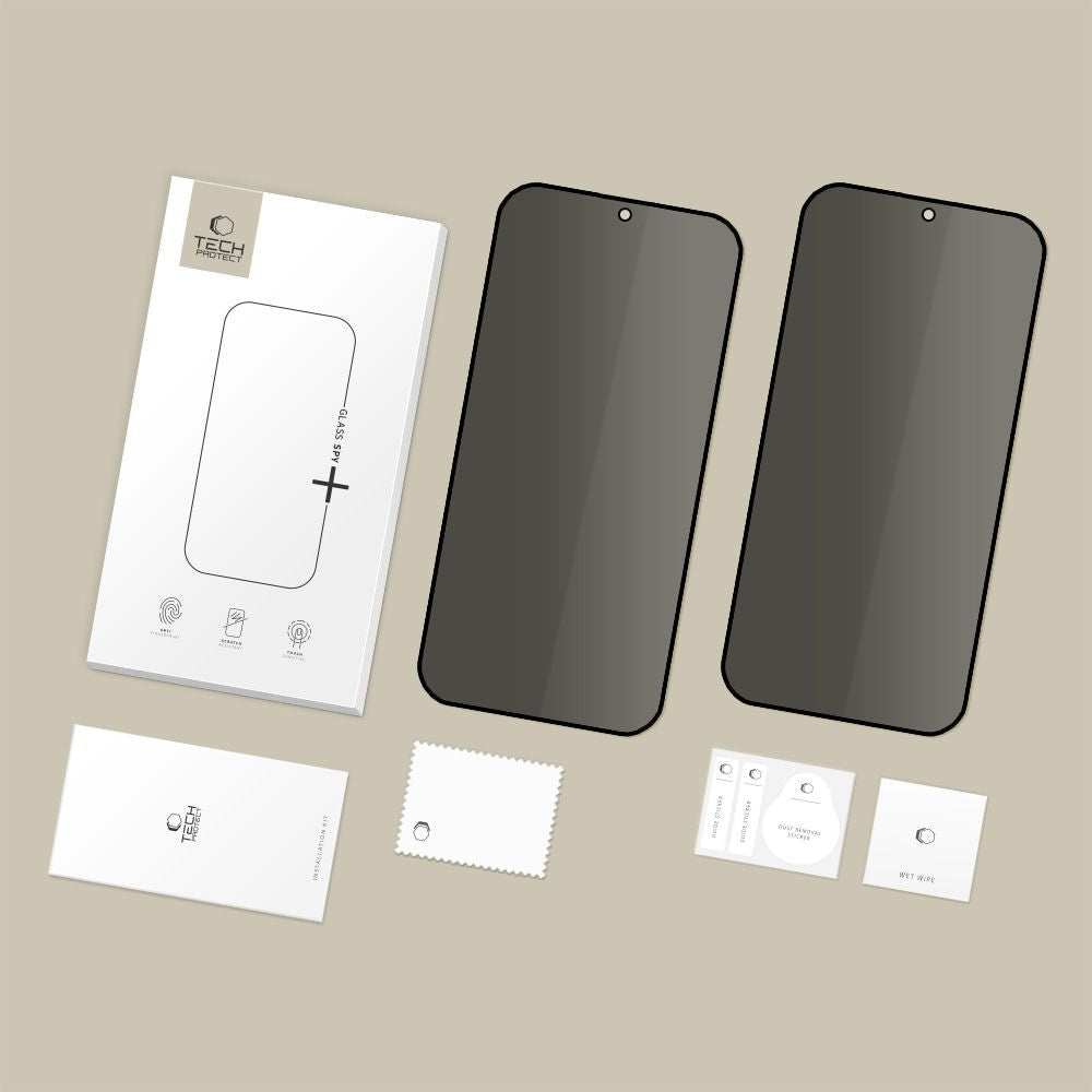Pellicola protettiva per schermo Privacy Tech-Protect Spy+ per Samsung Galaxy S26 S942, Vetro Temperato, Full Glue, Set 2 pezzi