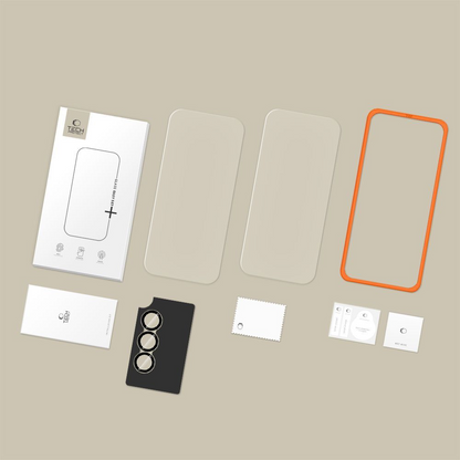 Pellicola protettiva Schermo e Fotocamera Posteriore Tech-Protect Quick Set+ per Samsung Galaxy A57 5G, Vetro Temperato, Full Glue, Set 3 pezzi
